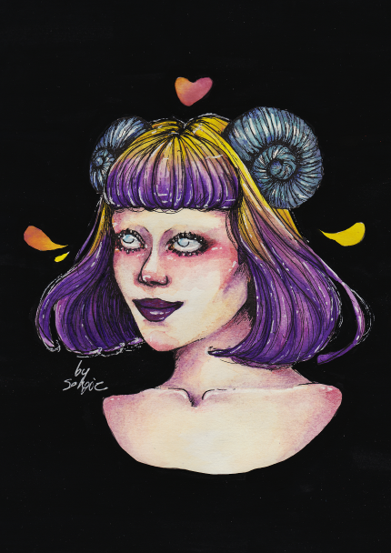 A girl, and a train passing